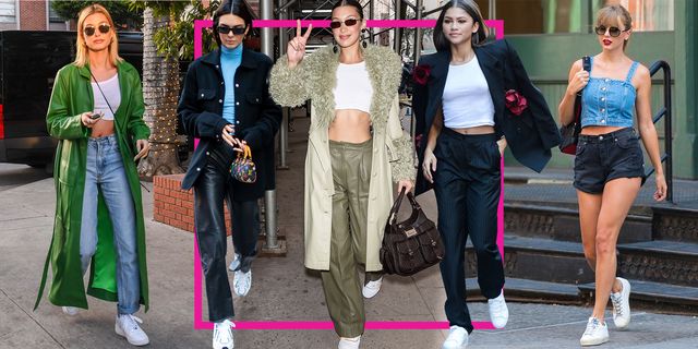 Street Style: The Latest News and Photos  Silver sneakers outfit, Metallic  sneakers outfit, Tennis shoe outfits summer