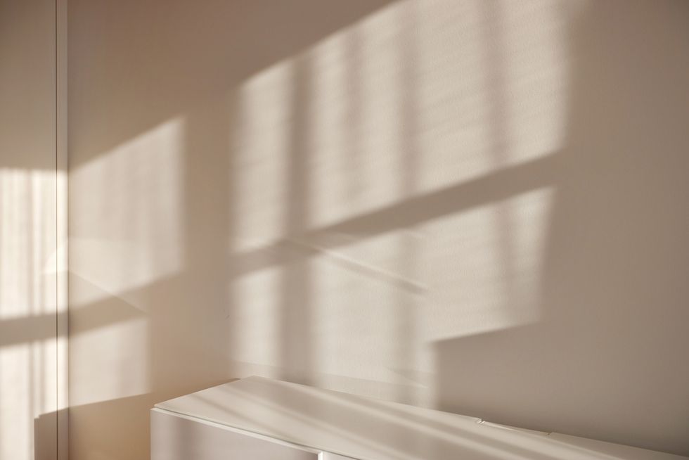 white walls with sunlight from window