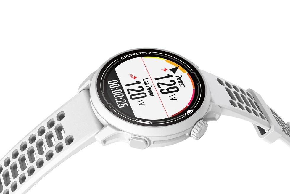 coros pace 2 white gps watch with silicone band