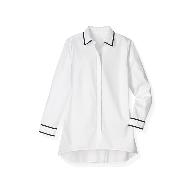 Clothing, White, Sleeve, Collar, Outerwear, Shirt, Blouse, Top, Jacket, Button, 