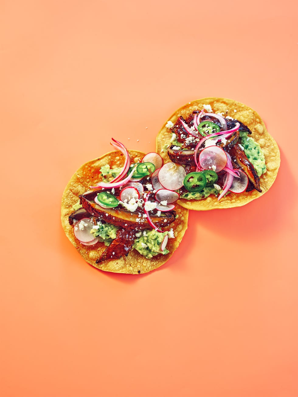 adobo glazed portobello tostadas