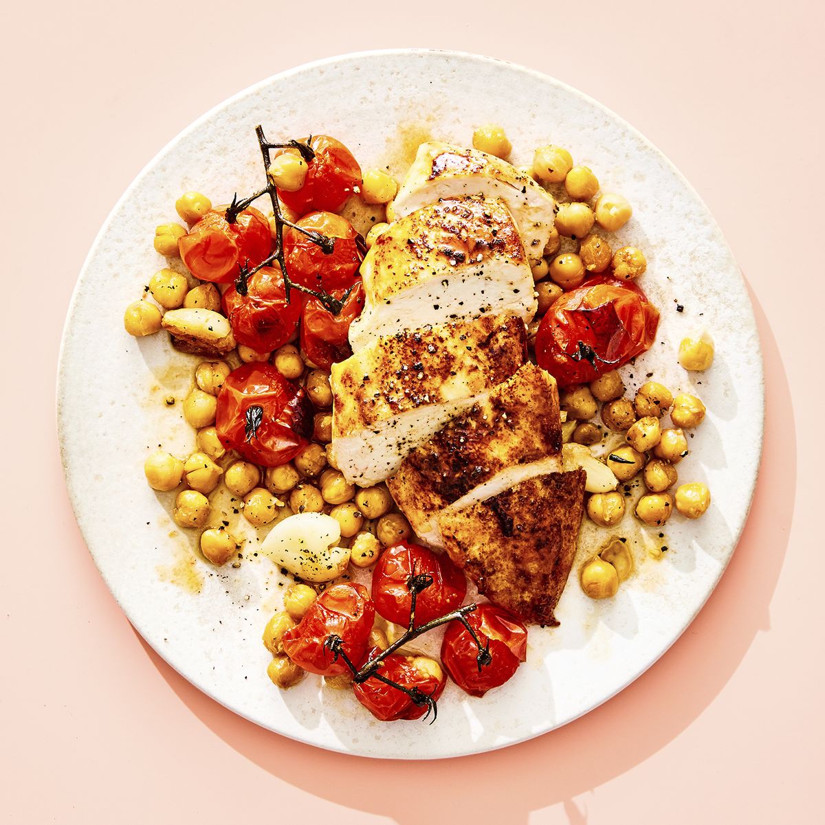 spiced chicken with tomatoes and chickpeas