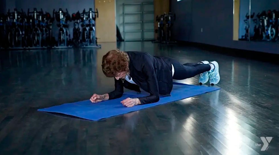 centenarian exerciser geraldine “jerry” leo.