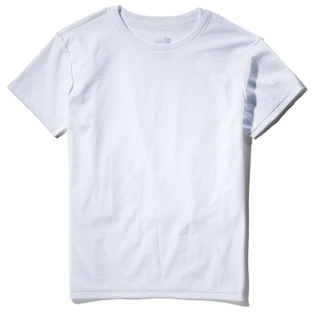 blank white tee front side up