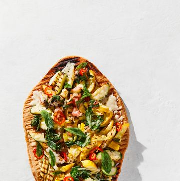 chard and summer squash pizza