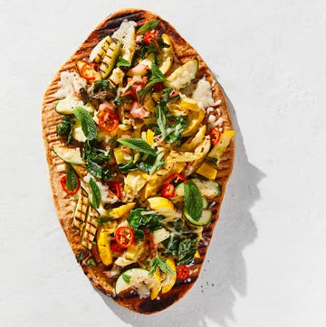 chard and summer squash pizza