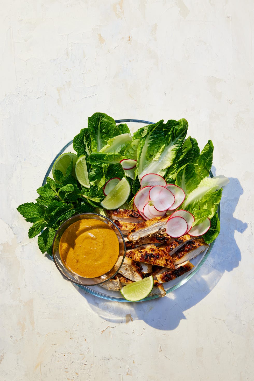 chicken lettuce wraps with sunbutter dressing