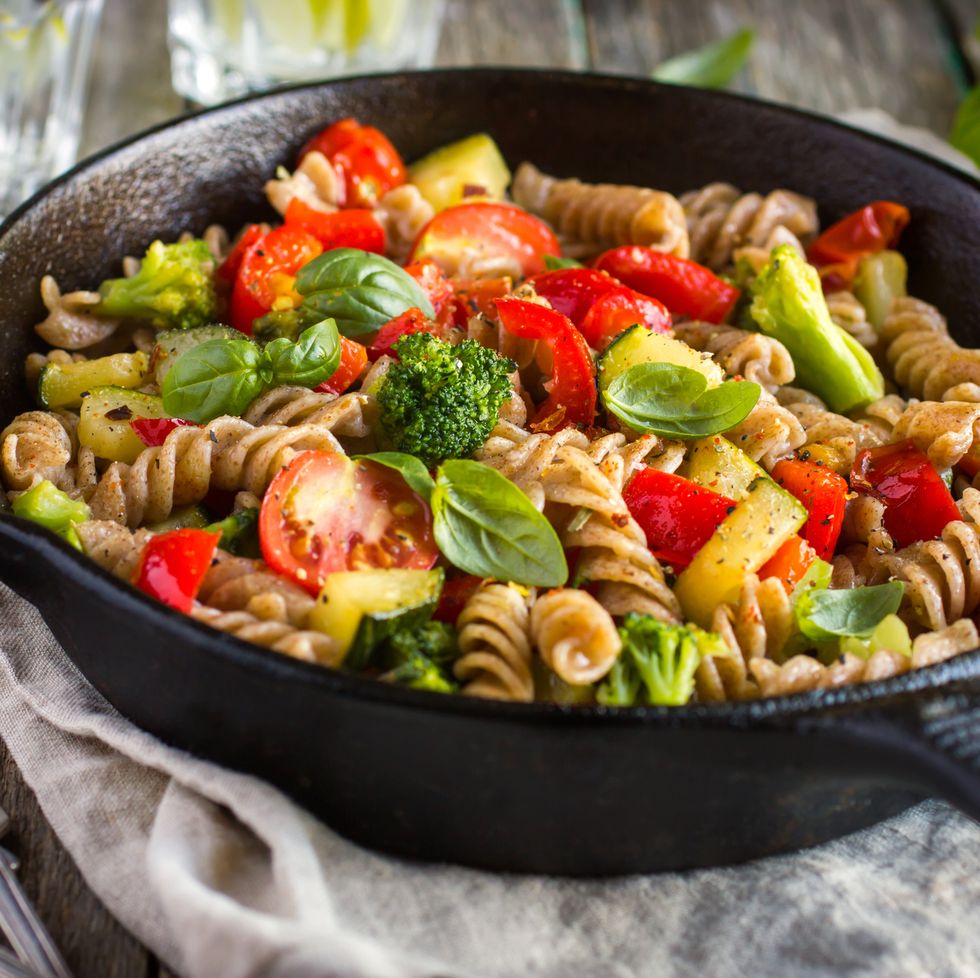 Whole wheat fusilli pasta  with vegetables