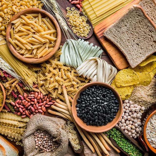 wholegrain and dietary fiber food on rustic wooden background