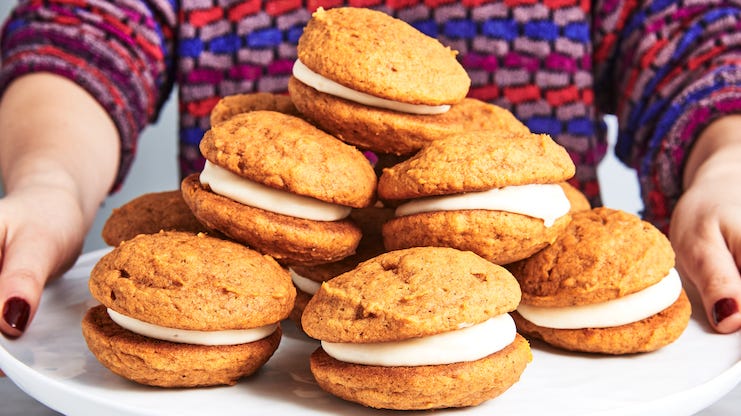 Video player poster image preview for You'll Be Making These Pumpkin Whoopie Pies ALLLL Fall Long