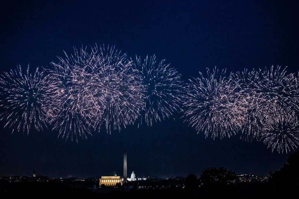 fireworks light up the night sky on 4th of july in washington dc