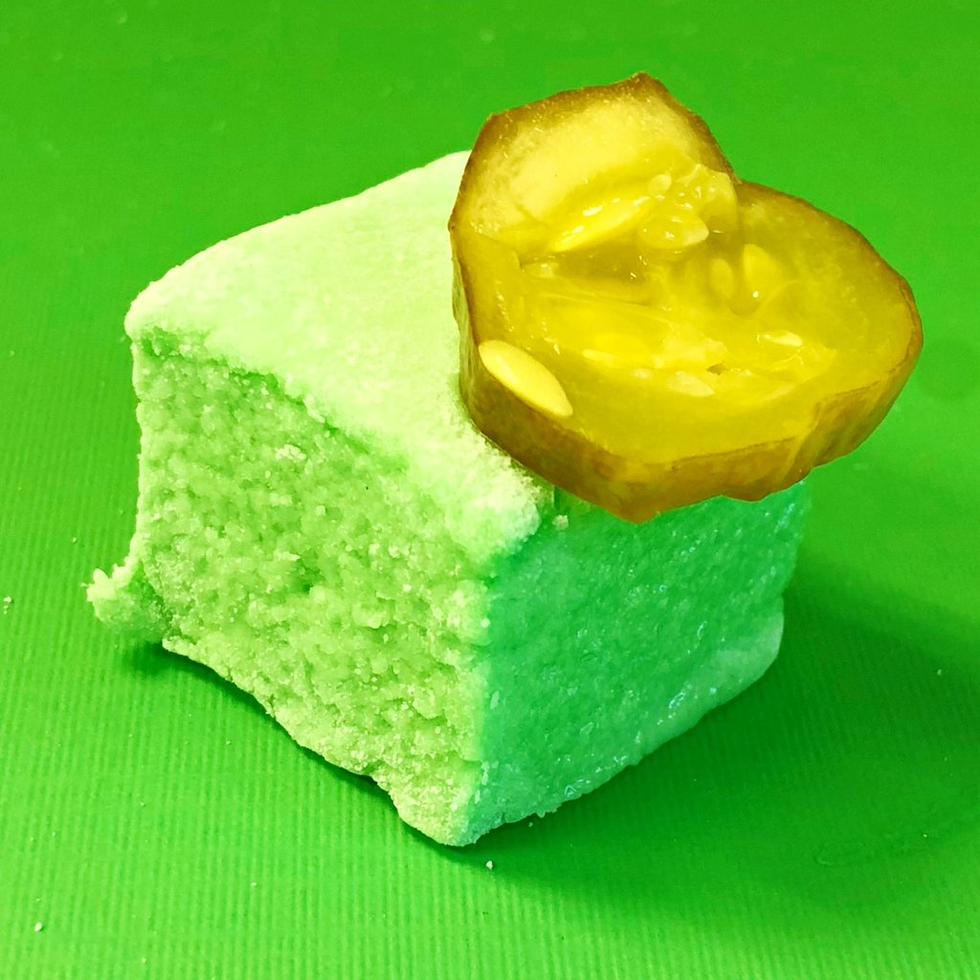 Green, Food, Cuisine, Dish, Food coloring, Dessert, Marshmallow, Frozen dessert, Sweetness, Confectionery, 