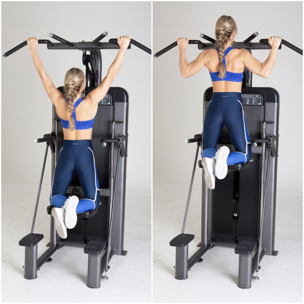 Shoulder, Gym, Exercise equipment, Physical fitness, Arm, Fitness professional, Exercise machine, Joint, Standing, Room, 