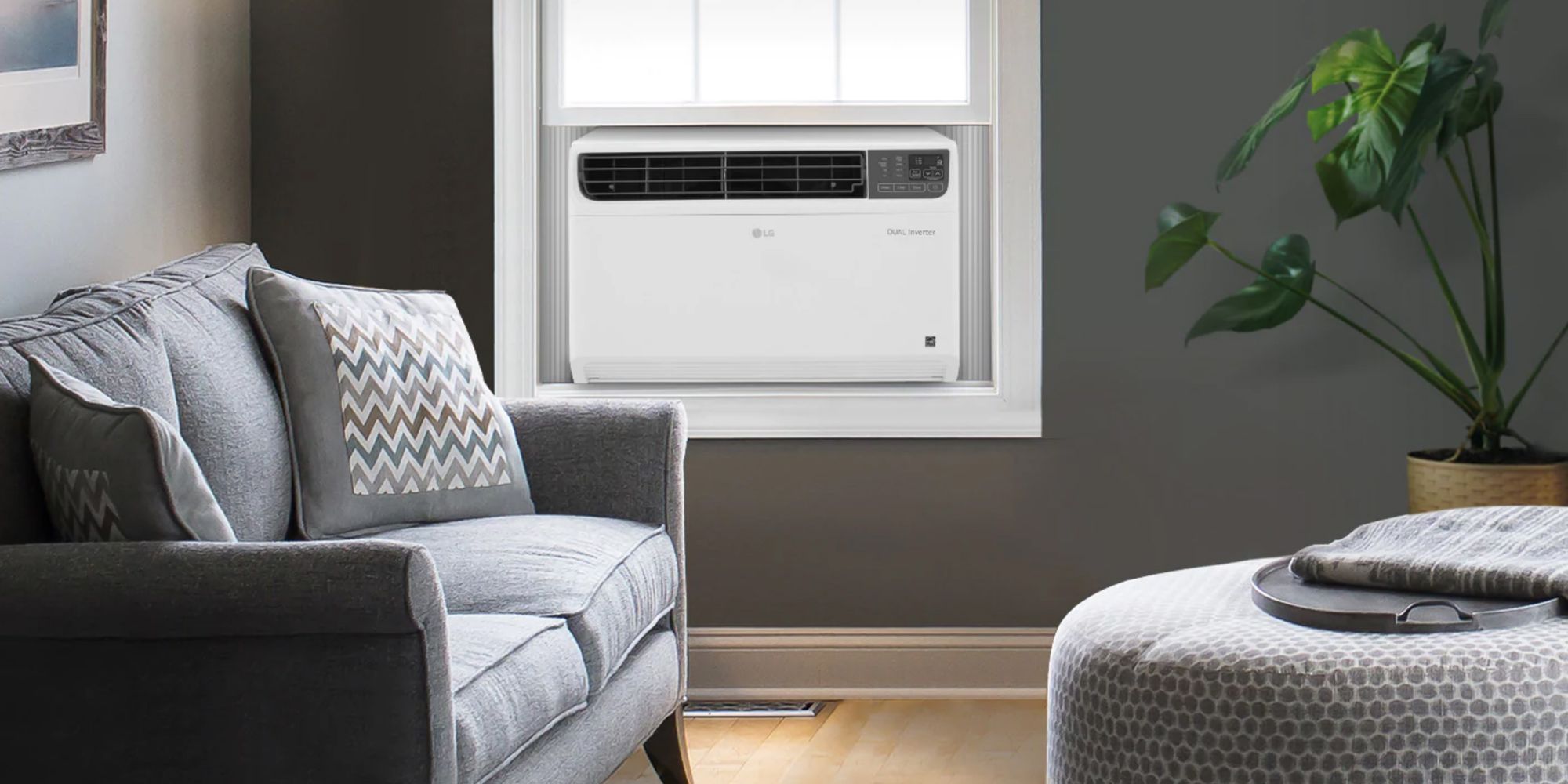 LG wi-fi air conditioner in living room window
