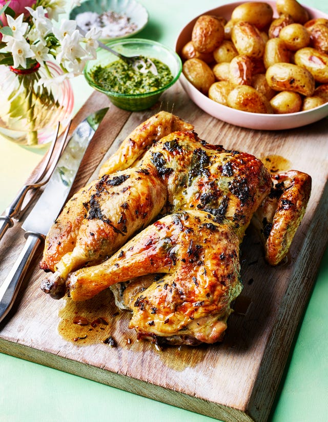 wild garlic spatchcock chicken