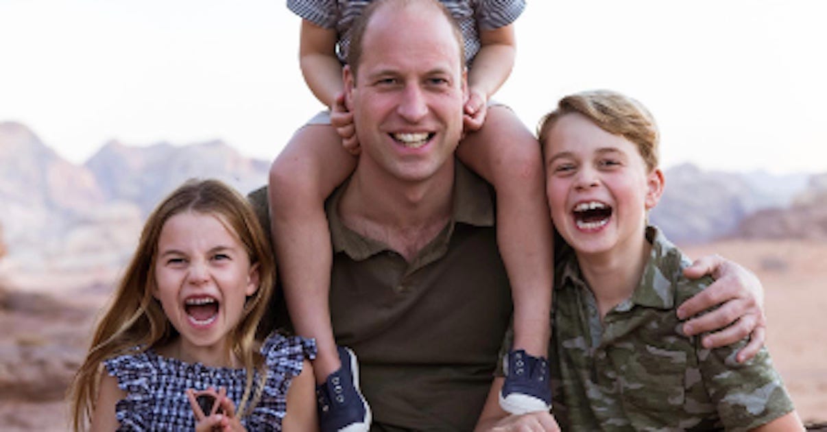 Prince William and the Wales Kids Coordinate in Sweet Father's Day