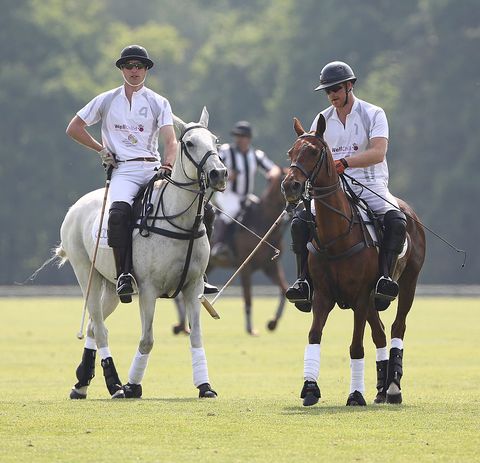 William and Harry playing polo