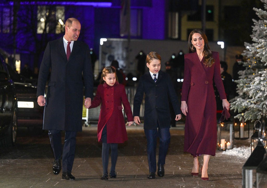 The Royal Family Color Coordinates in Burgundy for Kate Middleton's