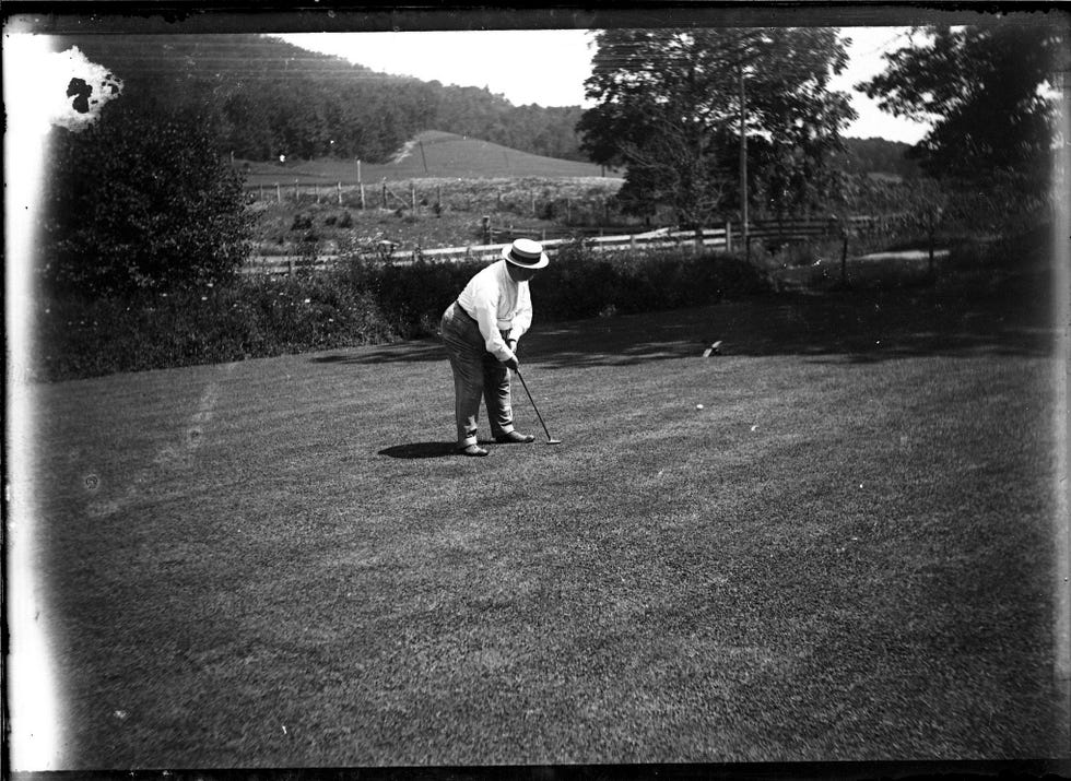 a man playing golf