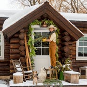 Wilson Wyoming Log Cabin Christmas Exterior teton pass, wyoming log cabin christmas, holiday decor