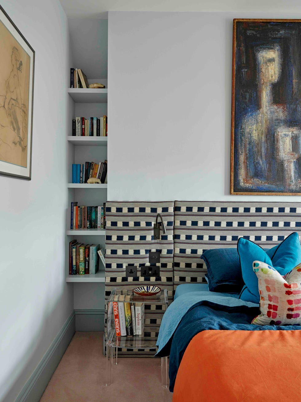 patterned headboard bedroom clare gaskin