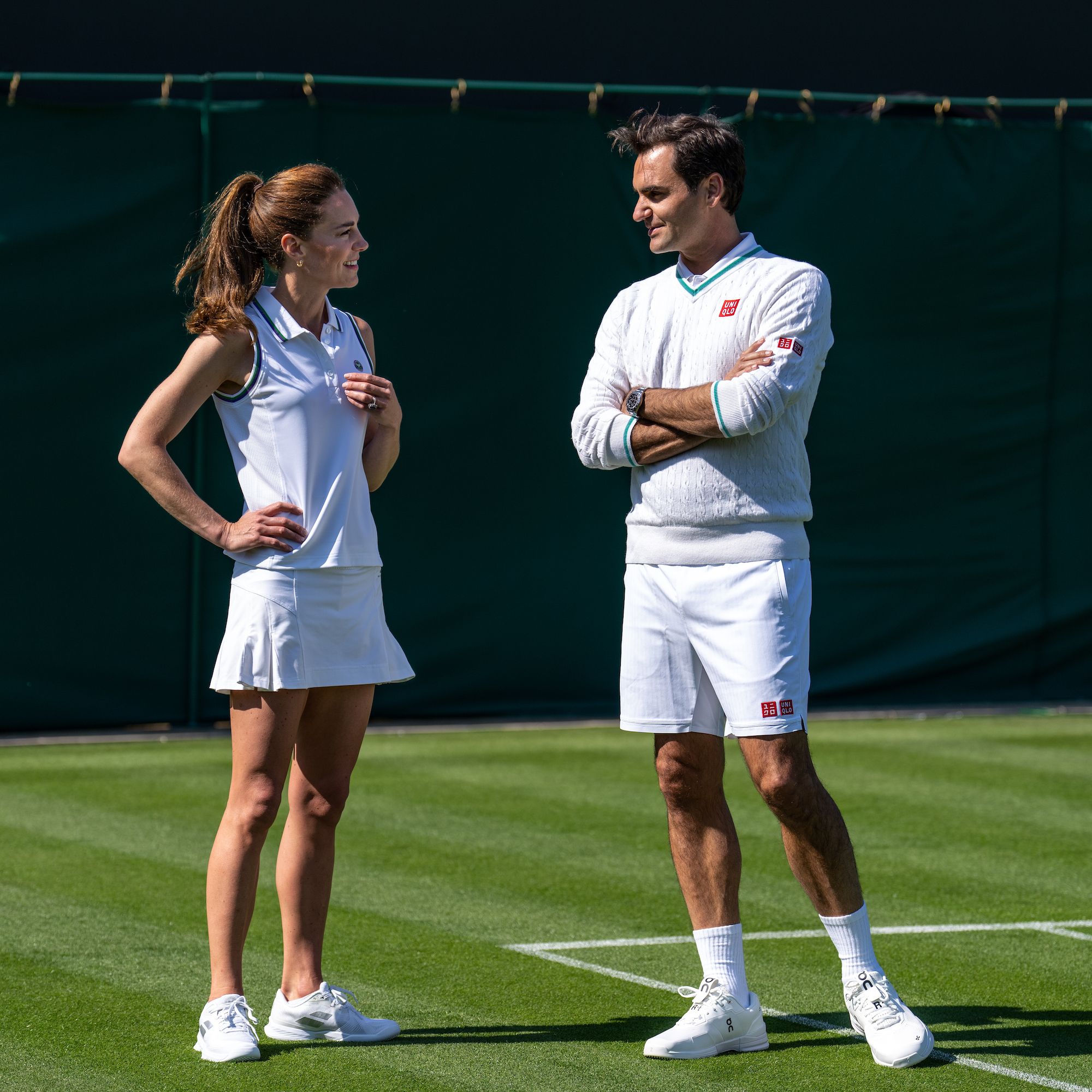 Kate Middleton Teams Up With Roger Federer to Celebrate Wimbledon Ball Boys and Girls