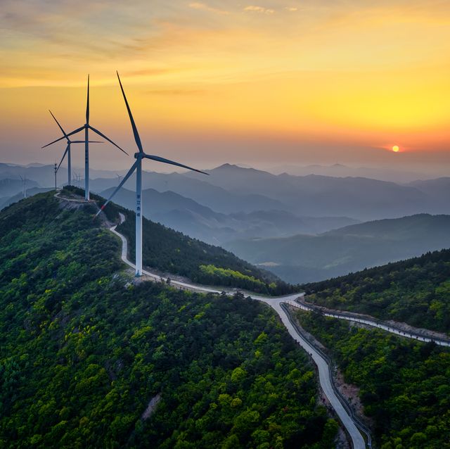 wind farm on mountain