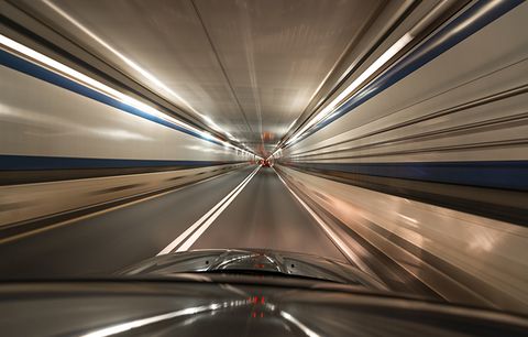 A traffic tunnel. 