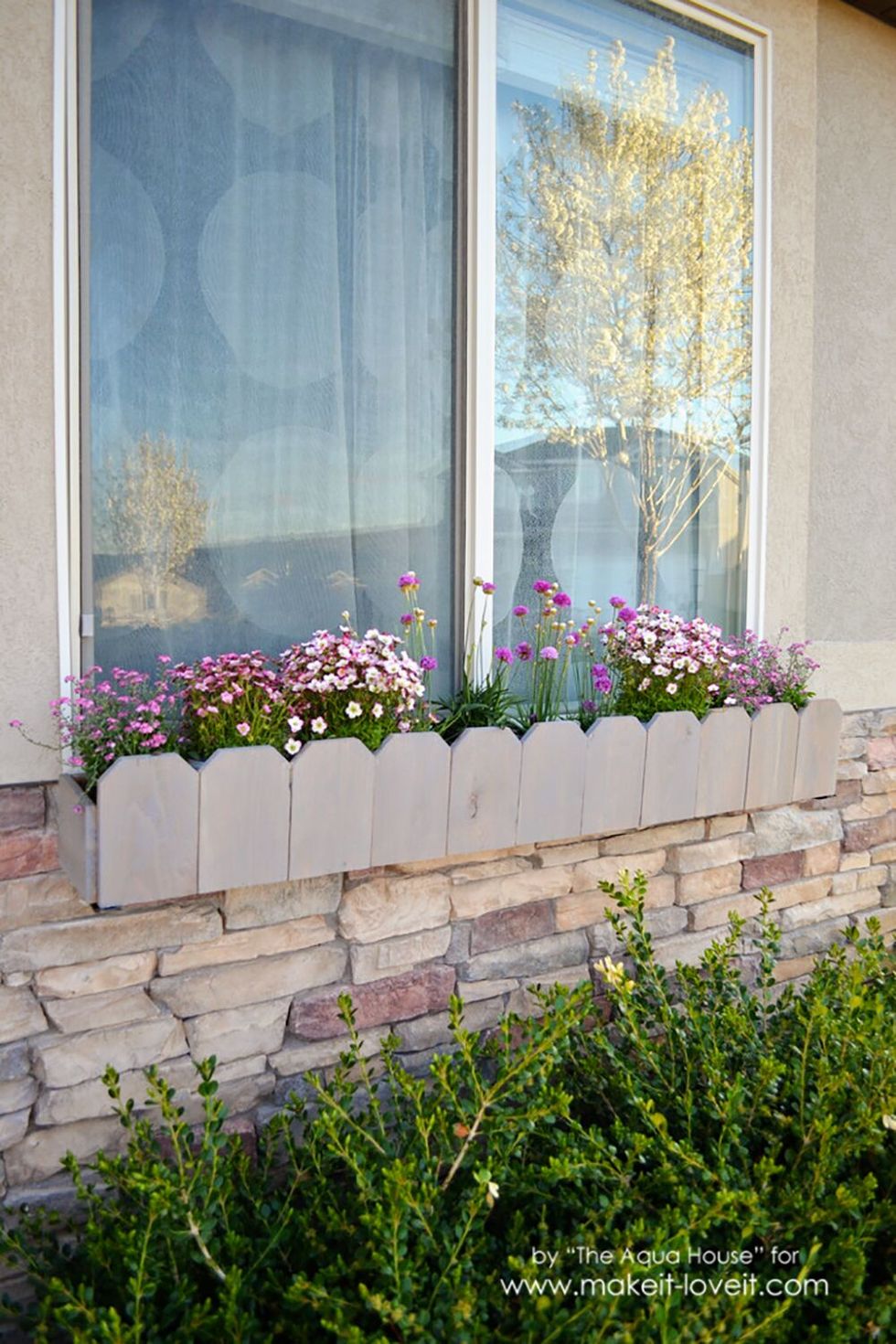 window boxes picket fence