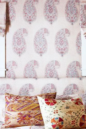 light pink paisley bedroom