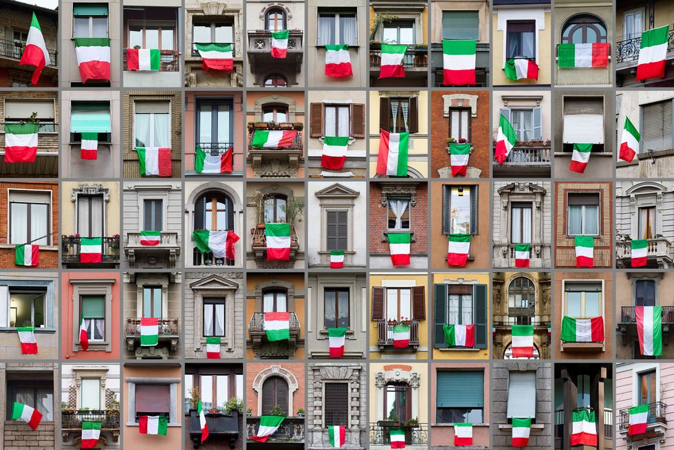 Windows and tricolor flags