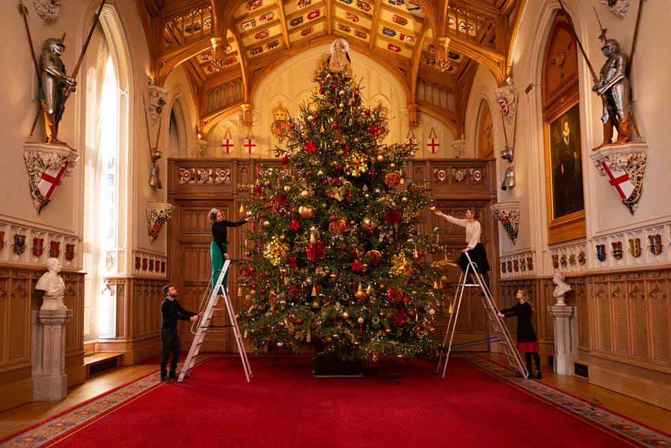 Royal Family Decorated Windsor Castle for Christmas Photos 2021 Queen