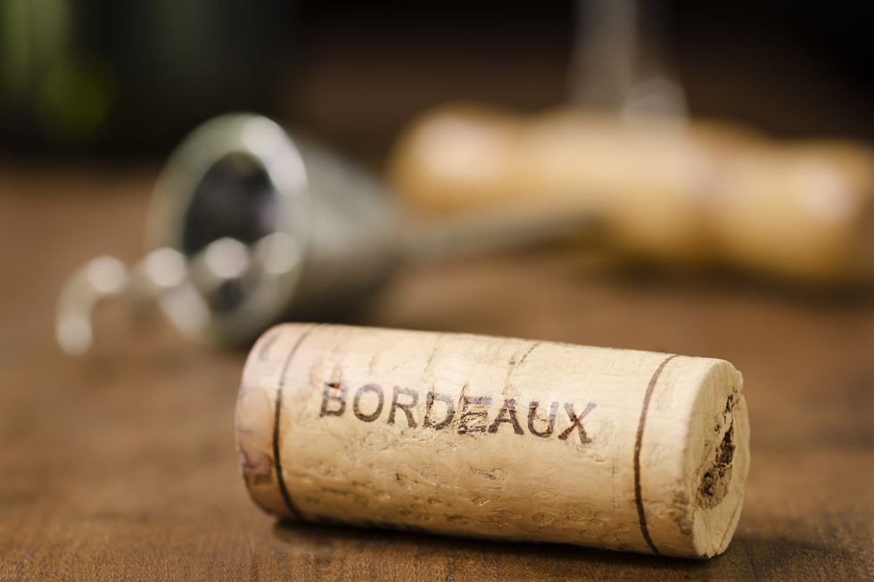 wine cork from bordeaux france horizontal