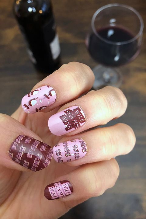 Will Run for Wine Nail Wraps - Gifts for Runners