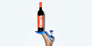 shoe with wine bottle