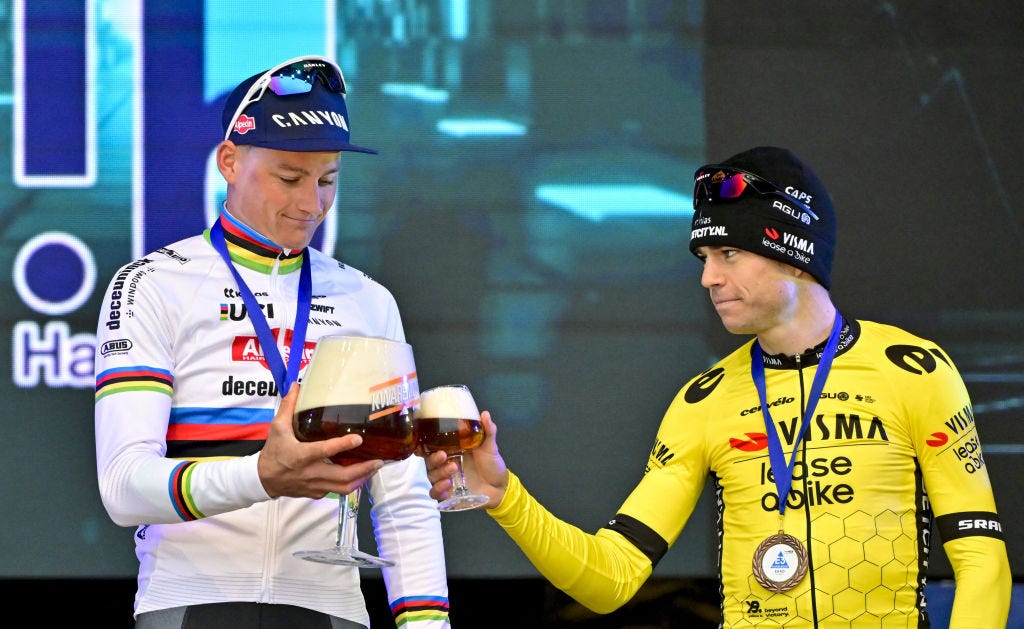 Wout van Aert Unmasked as Squirrel on Masked Singer and MvdP Wins Car Race