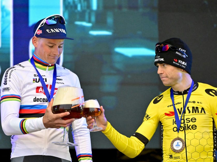 Wout van Aert Unmasked as Squirrel on Masked Singer and MvdP Wins Car Race