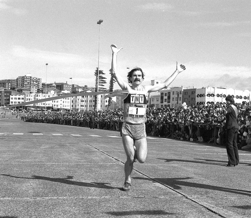winner of the sun city to surf in record time, robert de castella photo taken 9