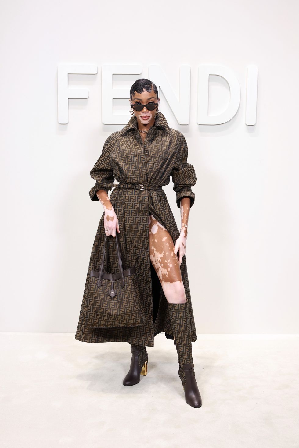 milan, italy september 20 winnie harlow attends the fendi spring summer 2024 fashion show on september 20, 2023 in milan, italy photo by daniele venturelligetty images for fendi