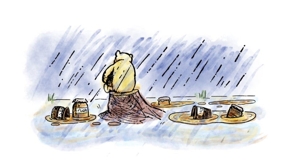 winnie the pooh reimagined to highlight global deforestation impact