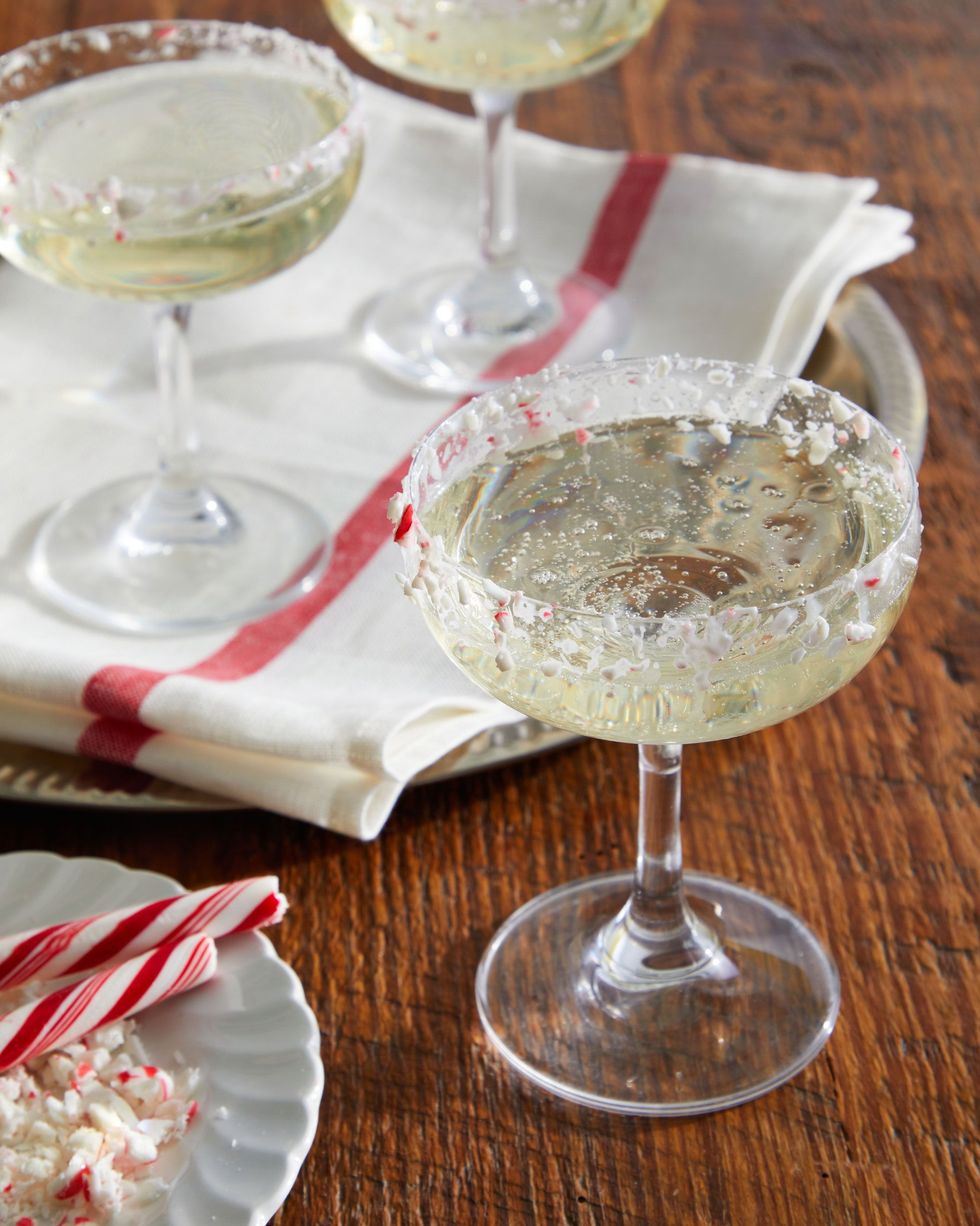 candy cane champagne cocktail