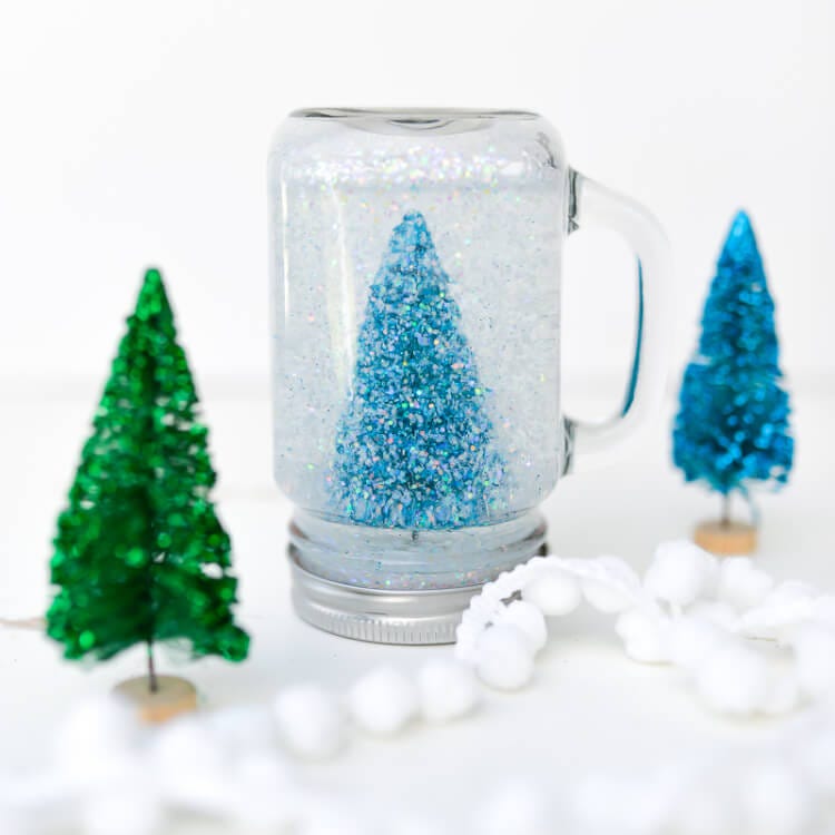 winter crafts mason jar snow globe