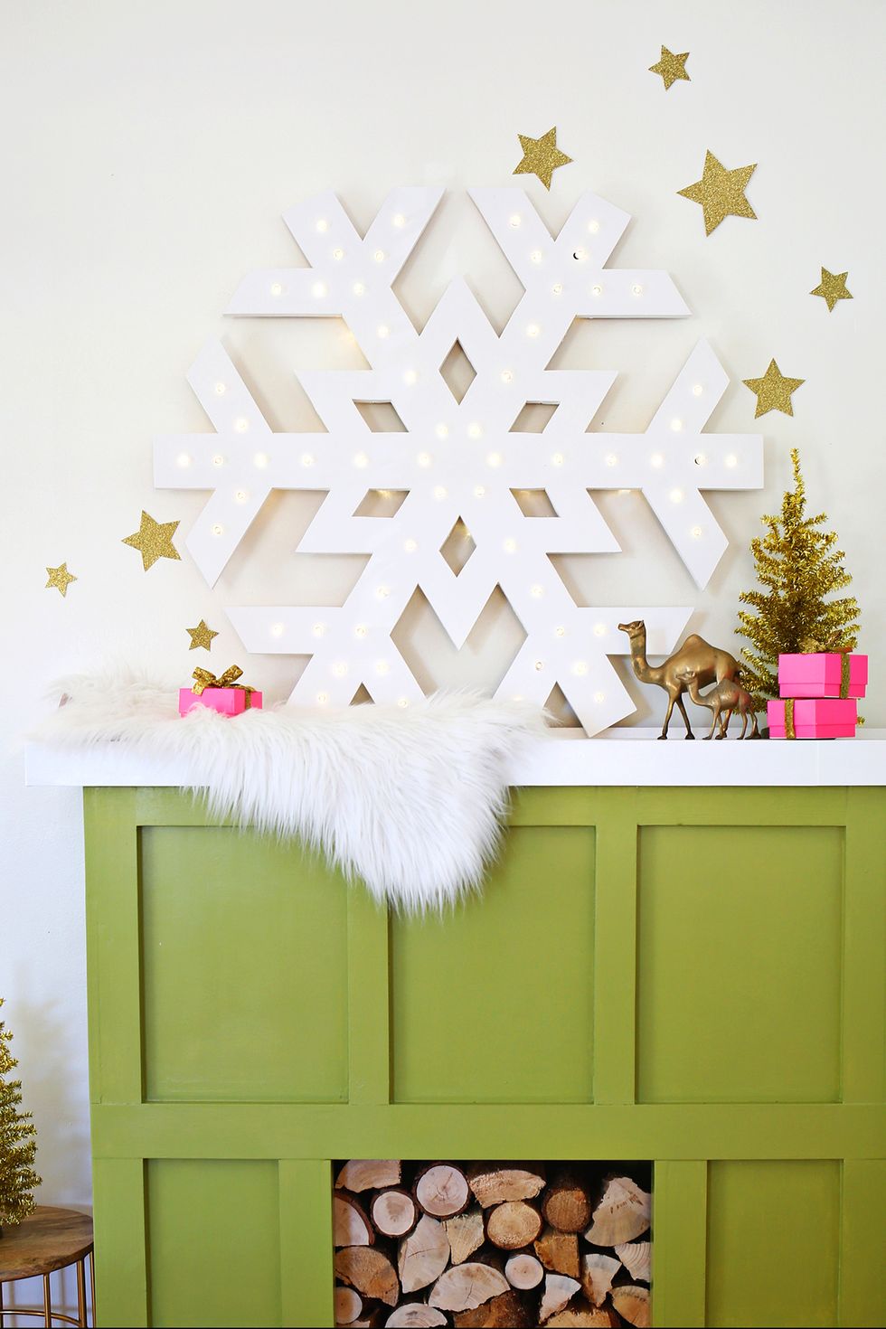 winter crafts snowflake marquee light