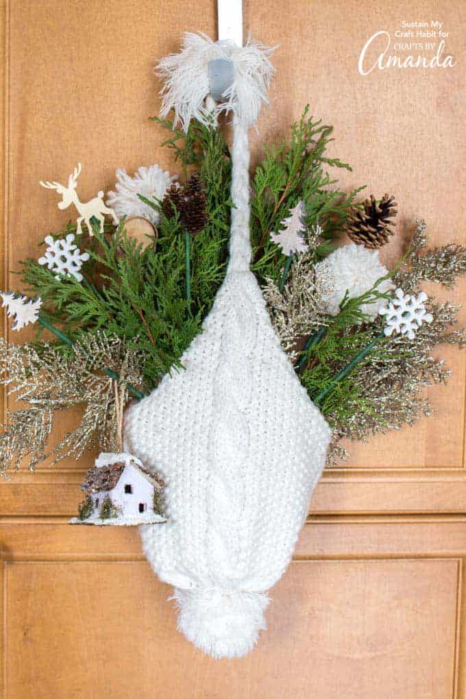 winter crafts winter hat door hanging