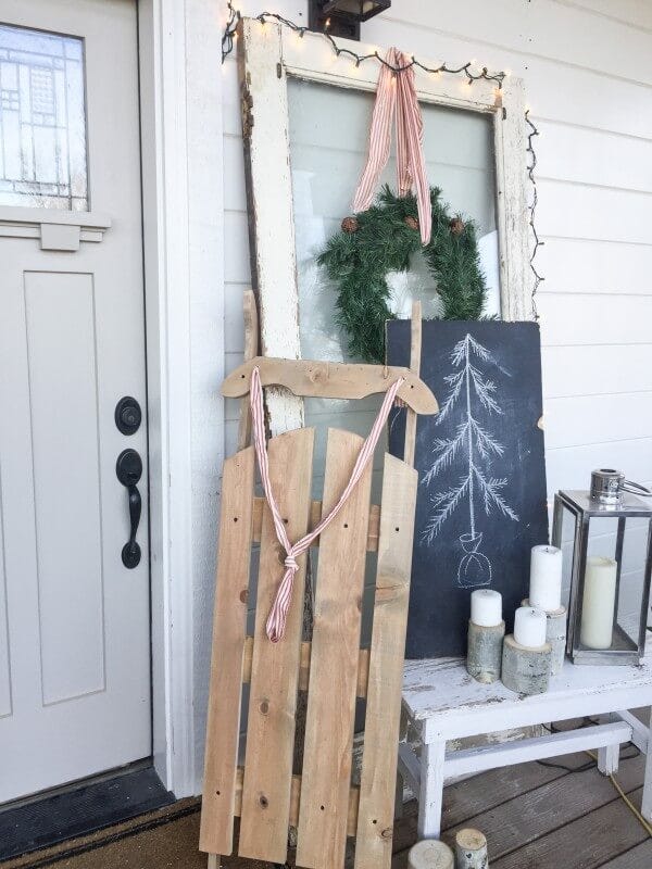 winter crafts wooden sled