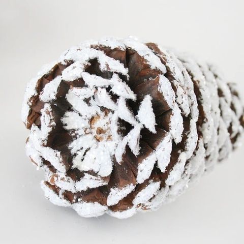 winter decorations faux snowy pinecones