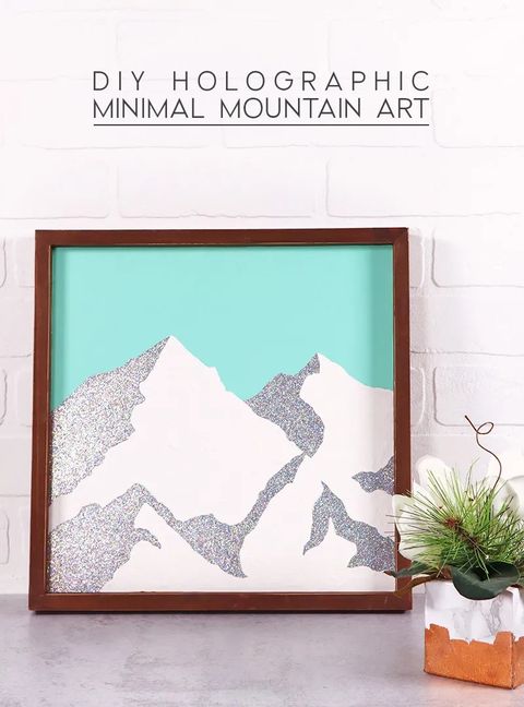 winter decorations holographic minimal mountain art