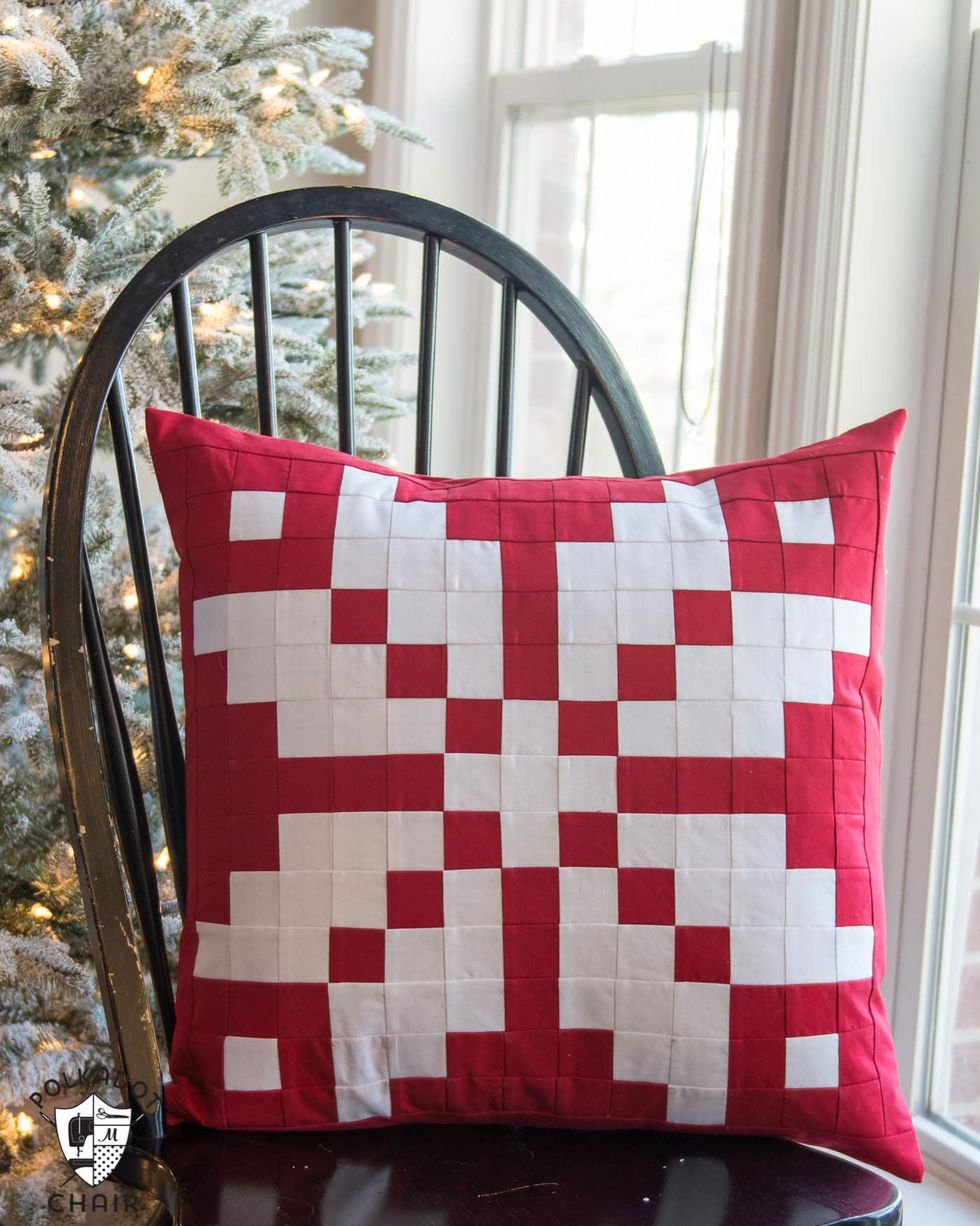 winter decorations norwegian inspired patchwork snowflake pillow