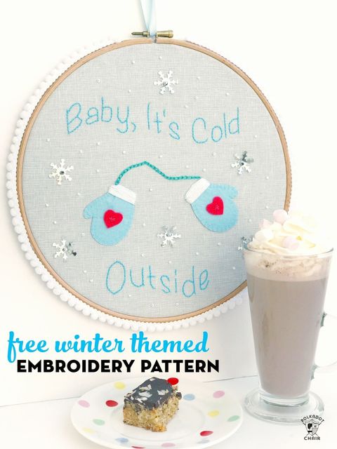 winter decorations embroidery hoop