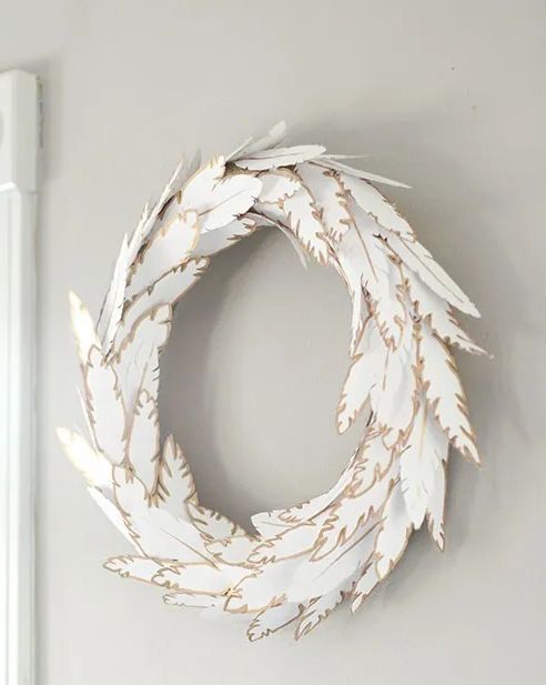 winter decorations winter feather wreath